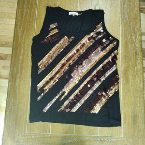 Calvin Klein Black Tank Top with Sequins & Sparkles XL